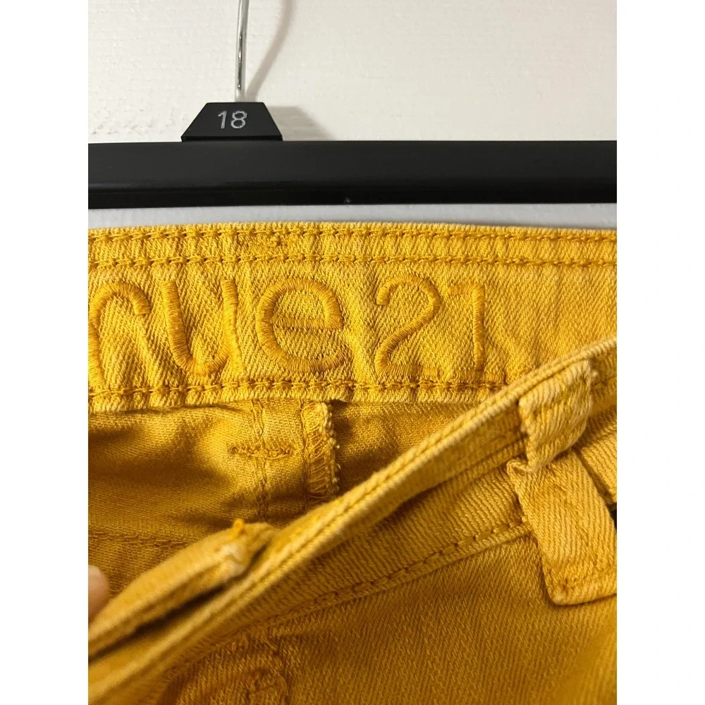 RUE21 Womens Mustard Yellow Skinny‎ Jeans Low Rise Size 7/8R Cotton Blend